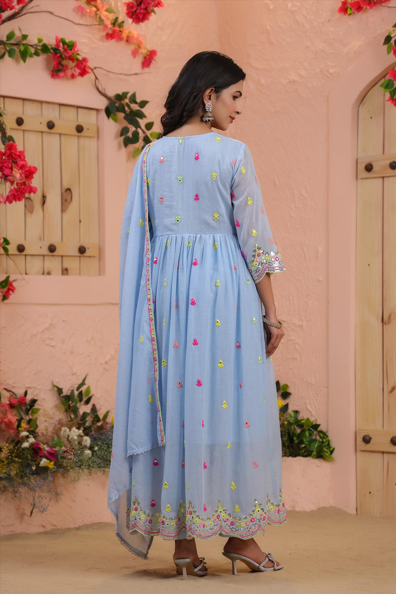 Celestia Embroidered Mulmul Suit Set main image 0