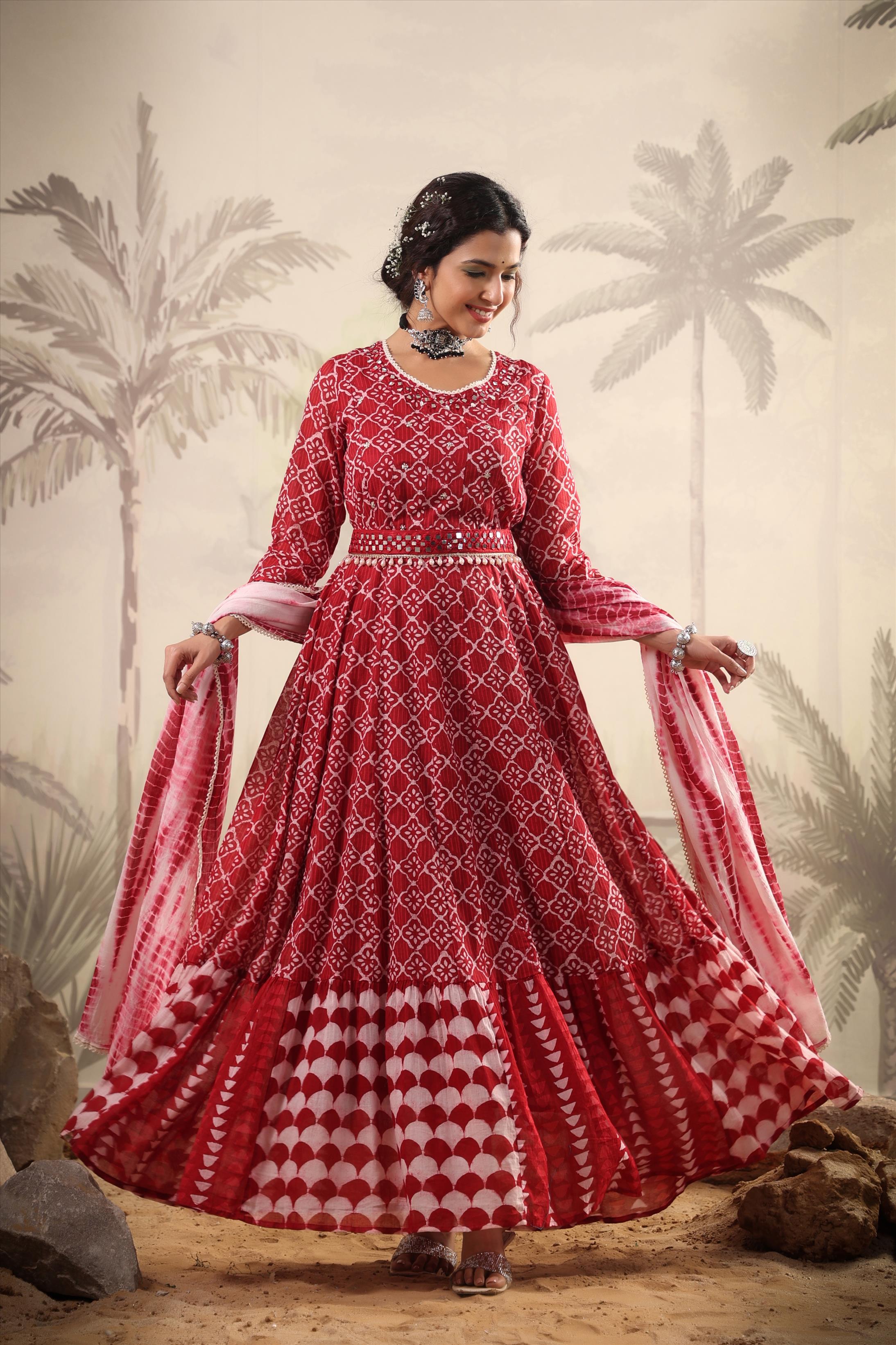 Red Colour Bollywood Style Partywear Beautiful Ethnic Dress - KSM PRINTS -  4194462