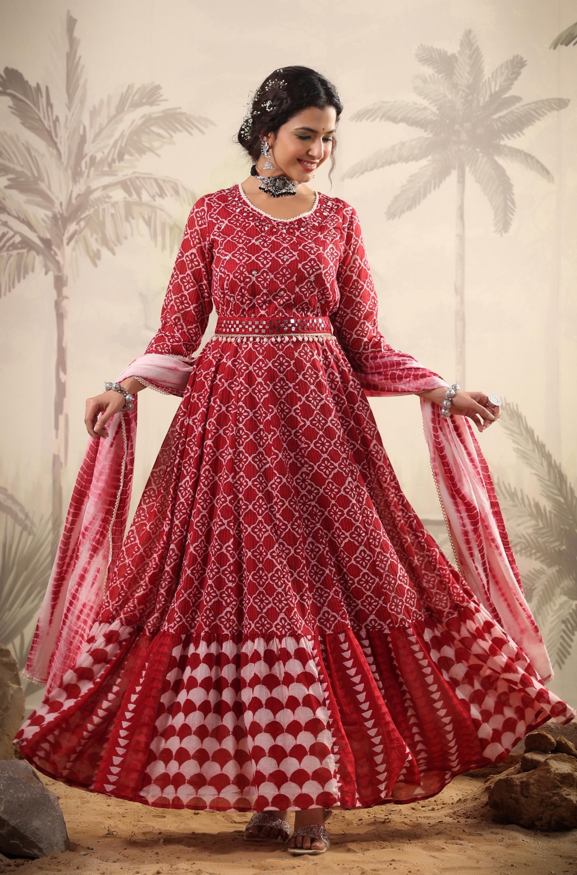 Red Colour Bollywood Style Partywear Beautiful Ethnic Dress - KSM PRINTS -  4194462