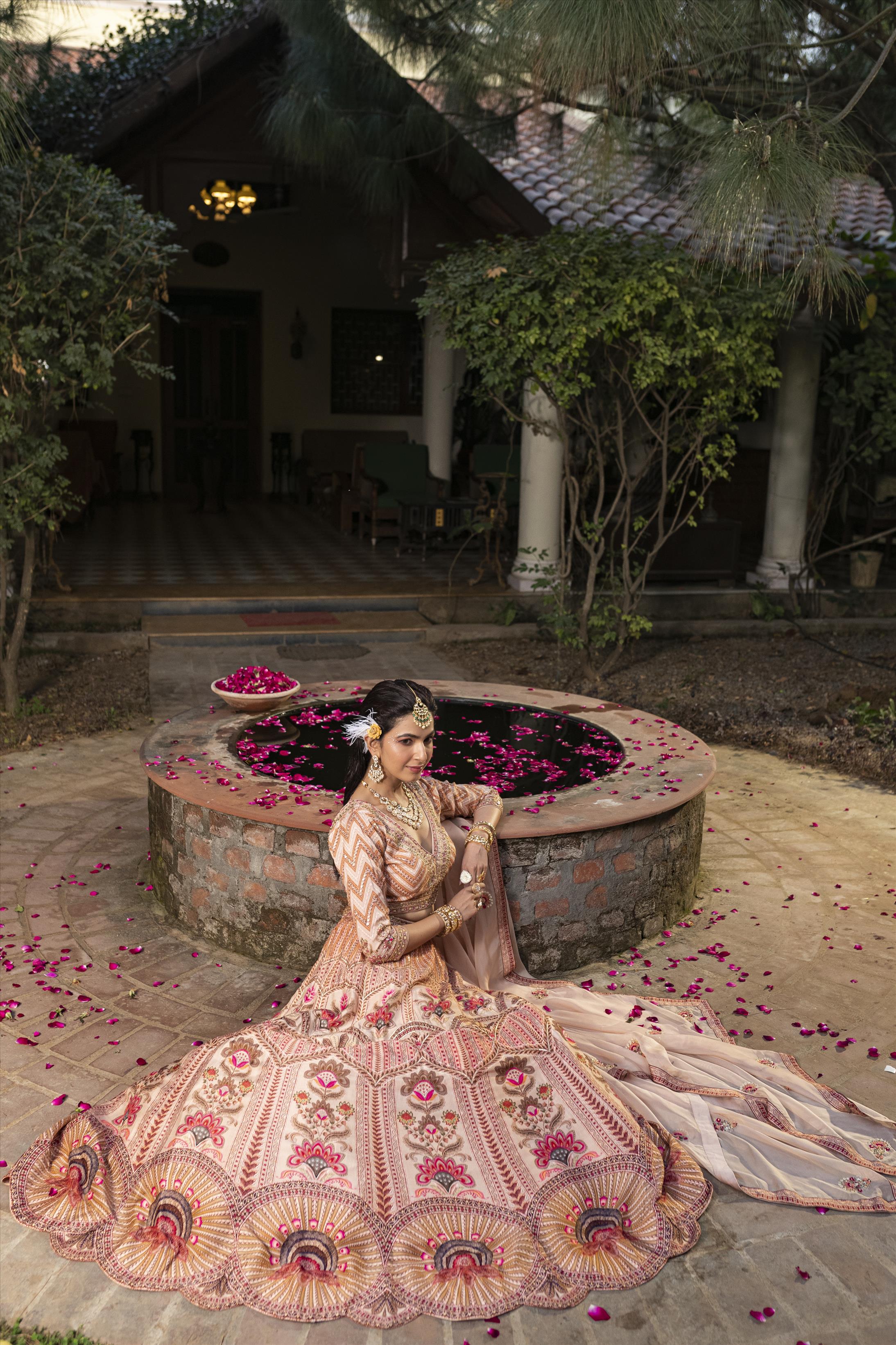 Multi Raw Silk Floral Print Lehenga Choli Dupatta Set
