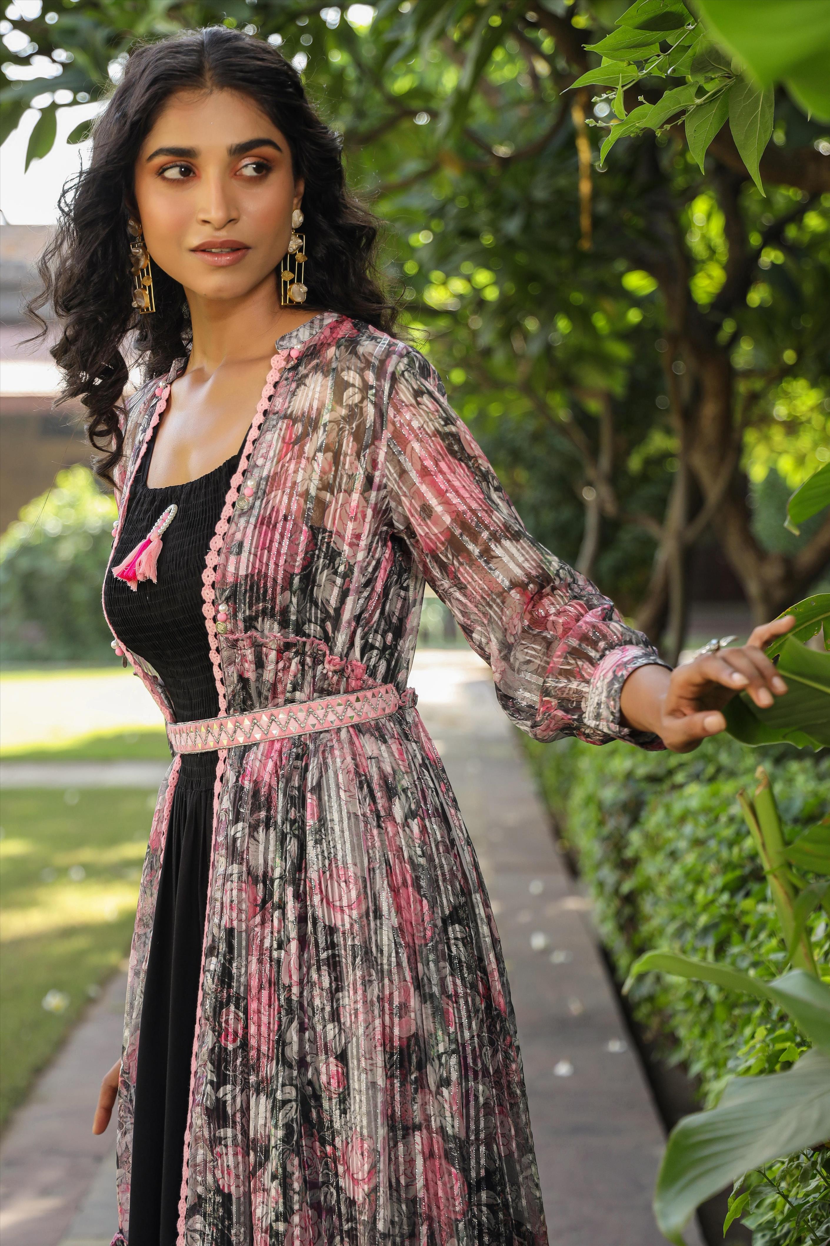 Buy Jacket Style Cotton Printed Bollywood Dresses Online for Women in USA
