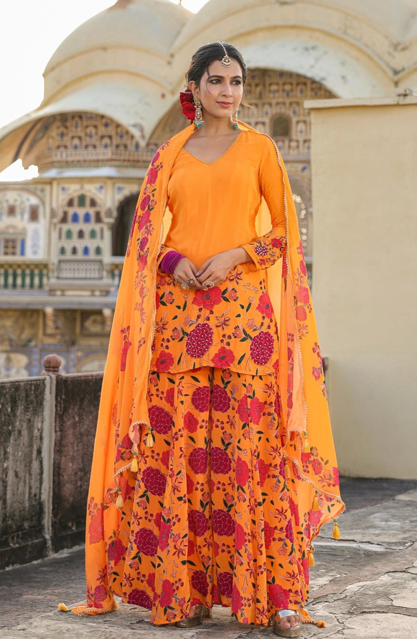 Beautiful Yellow Color Embroidered Designer Kurti With Net Dupatta –  Chandler Fashions