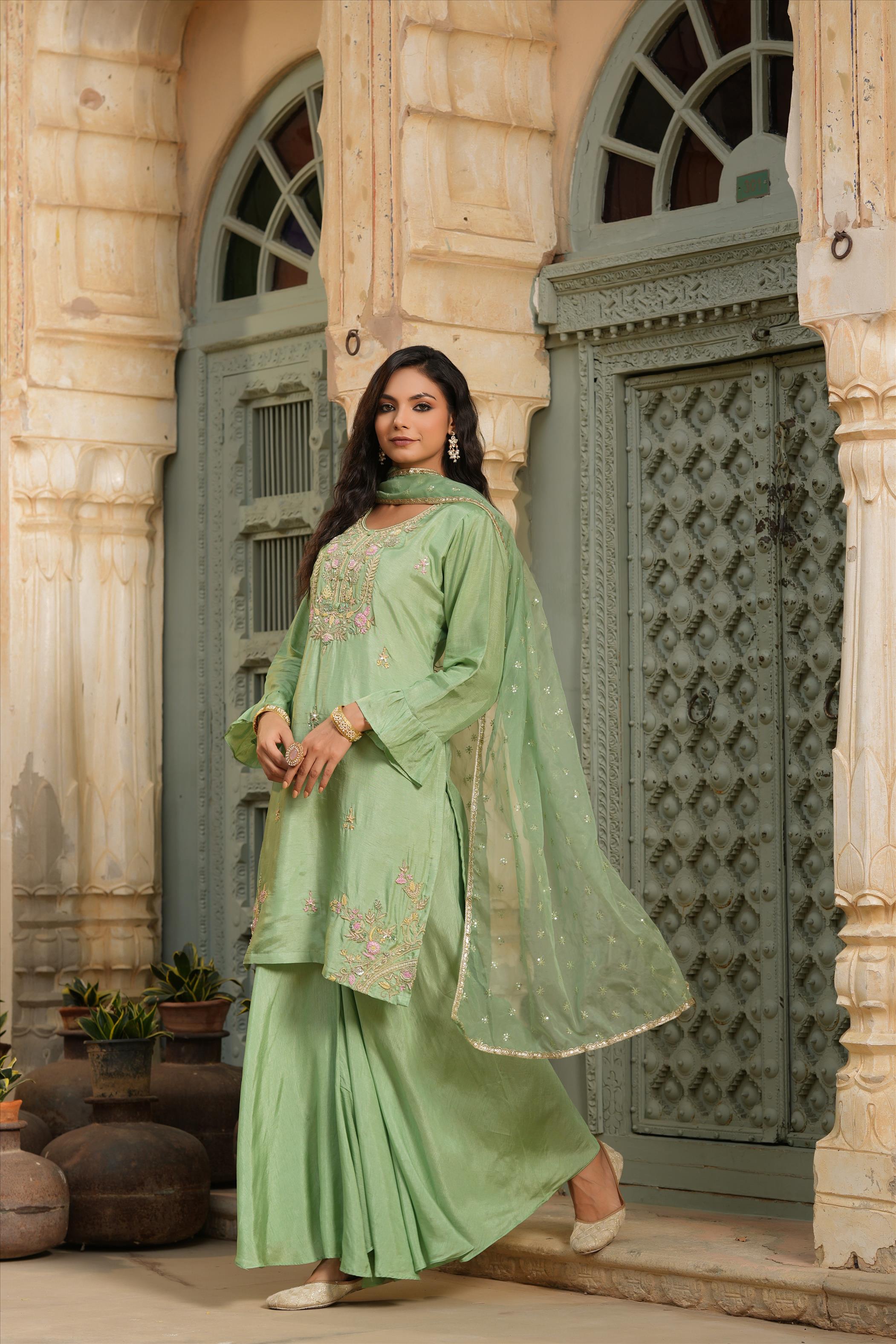 Update more than 69 light green kurti with palazzo best