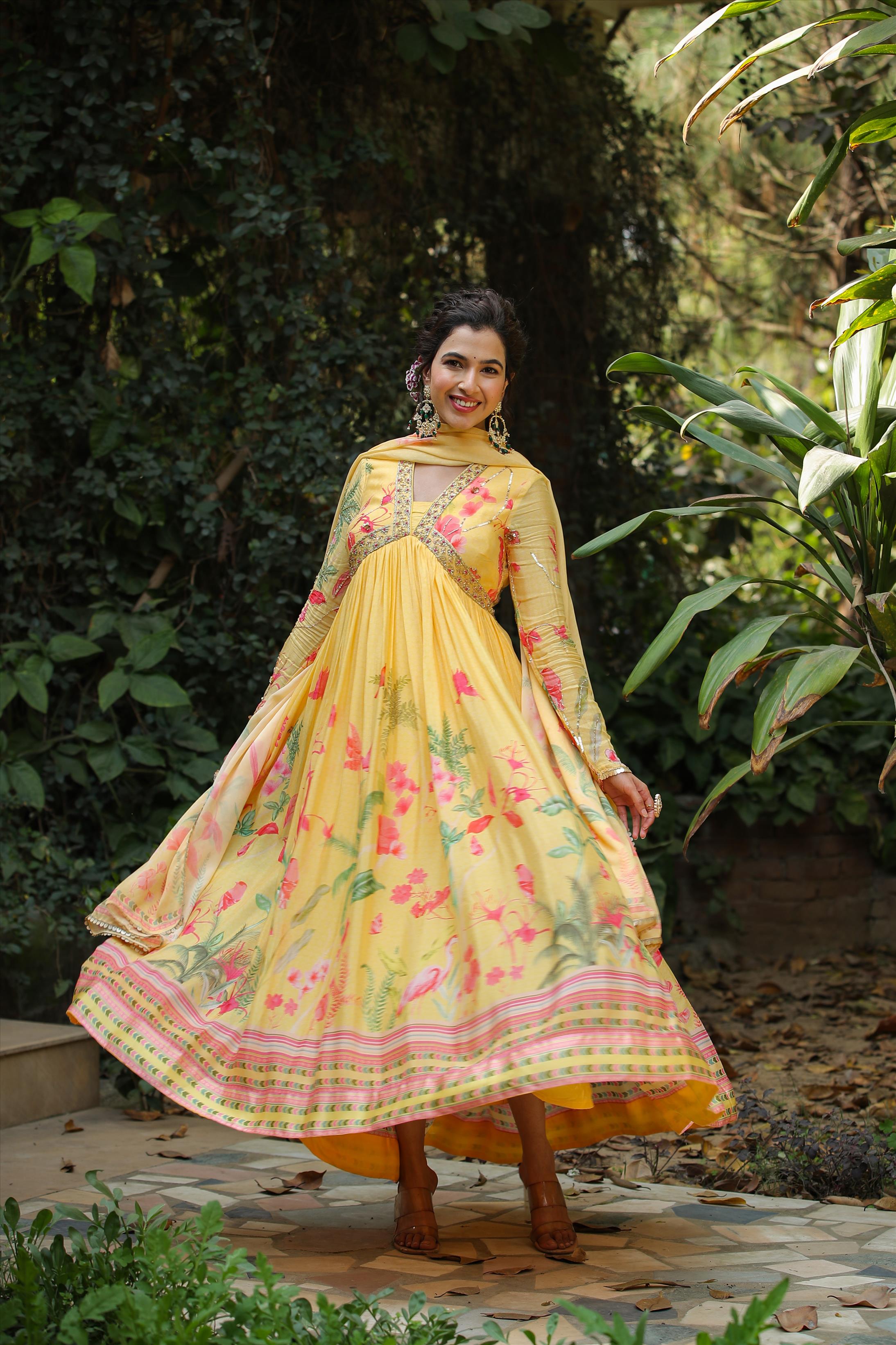 Indian Pakistani Anarkali Gown Dupatta Set Women Bollywood Ethnic Kurti  Dress - Helia Beer Co