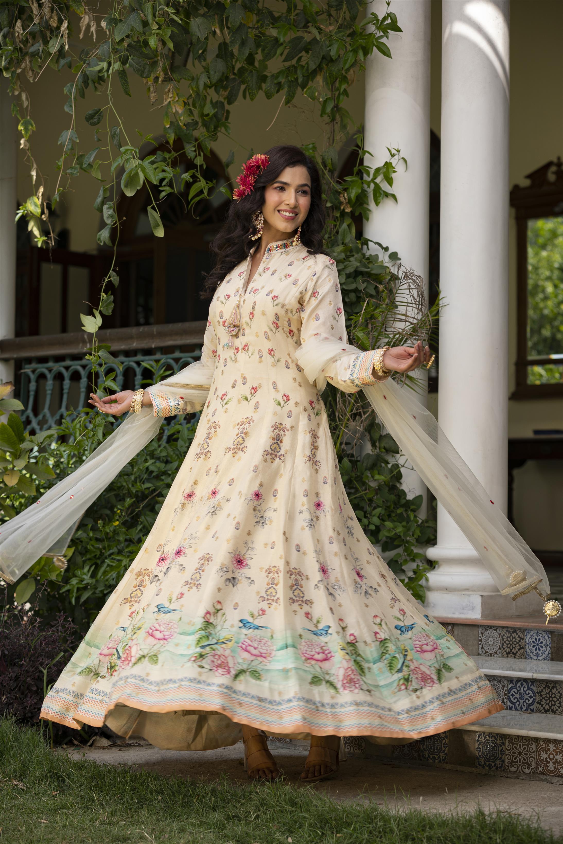 Anarkali Style Butterfly Net Gown Suits With Beautiful Dupatta Pakistani  Wedding & Reception Party Wear Heavy Zari Worked Gorgeous Long Gown - Etsy